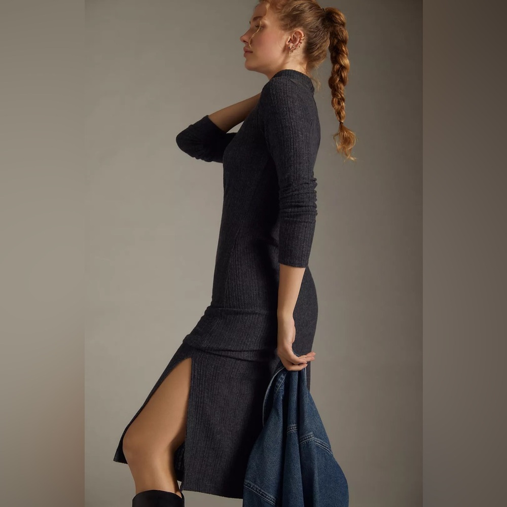 Anthropologie Gray Midi Dress - Picture 2 of 11